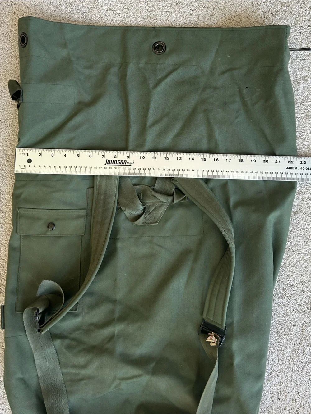 Olive Green Military-Style Canvas Duffel Bag